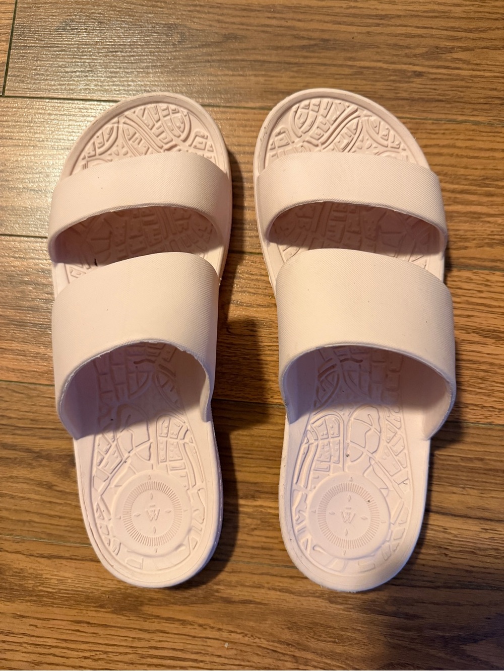 totes Pale Pink Double-Band Slide Sandals